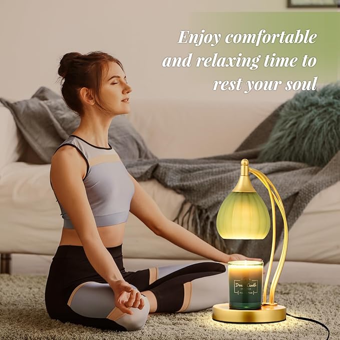 Candle Warmer Lamp, Electric Candle Warmer with Timer Dimmer - Candle Lamp Warmer for Scented Jar Candles, for Housewarming Gifts New Home Decor (Green)
