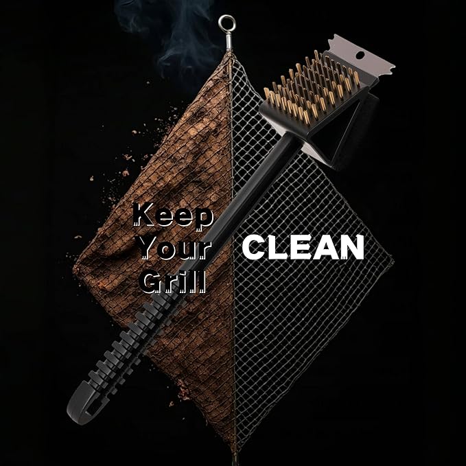 2 Pack Grill Brush for Outdoor Grill, 3 in 1 Grill Cleaning Brush and Scraper BBQ Brush Safe BBQ Cleaning Tools