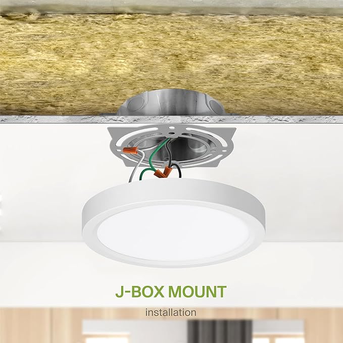 ASD LED 7" Round Flush Mount Ceiling Light Fixture, Low Profile Surface Lighting | 5CCT, Dimmable, Ultra-Thin, ETL Listed | 15W 1260LM 2700-6000K 120V | Kitchen, Bedroom, Hallway Lamp | White