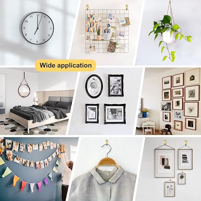 Picture Hangers, 120pcs Picture Hooks with Nails, FUZANWJ Picture Hanging kit, Wall Hangers, Wall Hanging Kit for Drywall/Wooden Wall, Holds 10-50 lbs