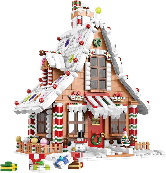 hahaspil Christmas Gingerbread House Ornaments Building Set Toys, with Led Light, for Kids, Boys, Girls & Adults, Christmas Decorations for Tabletop & Home, Advent Calendar 2025 (1620 Pieces)