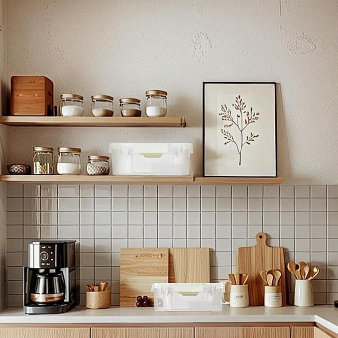 Eclirgan Food Storage Containers,Plastic Food Containers with Lock/Lids,Nesting Freezer Storage Set with Airtight/BPA Free for Pantry/Kitchen/Meal-prep(2/4/8.4 Cup)