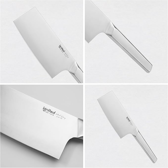 7 inch Meat Cleaver, One-piece All-Metal Cleaver Knife, German 1.4116 High Carbon Stainless Steel Kitchen Knife, Chinese Cleaver with Hollow Handle