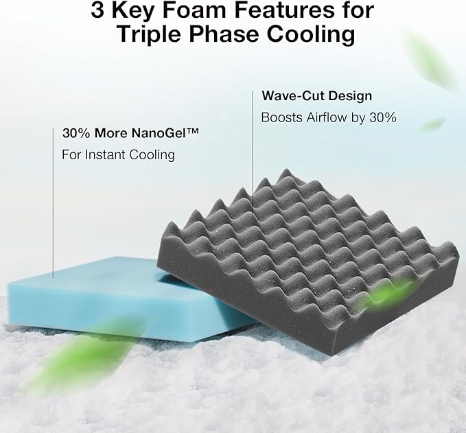 Novilla Twin XL Mattress 5 Inch, XL Twin Memory Foam Mattress in a Box with Airflow Wave-Cut & Pressure-Relieving Foam for Cool Touch & Contour Support Mattresses Twin XL Size