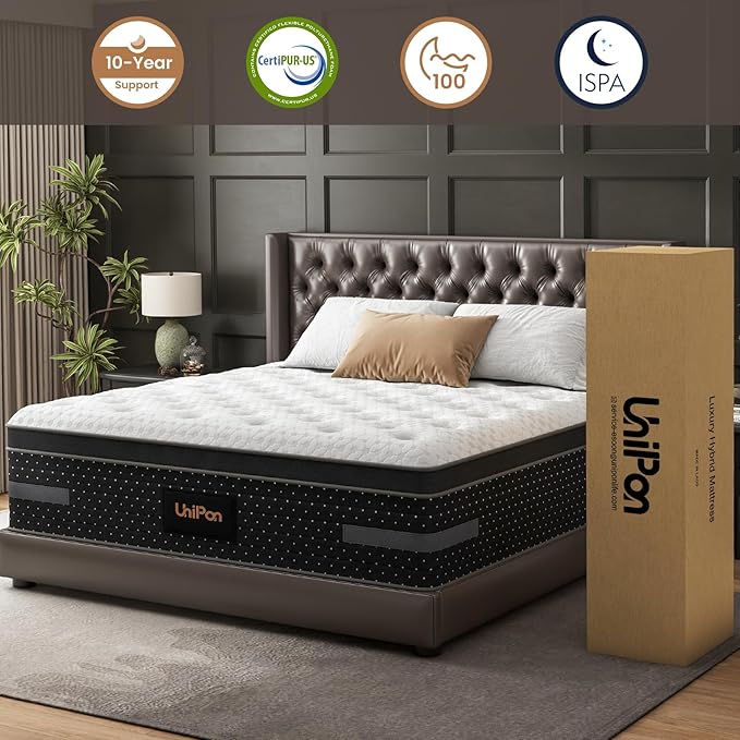 Firm Queen Mattress 14 Inch, Cooling Gel Hybrid Mattresses for Back Pain Relief Extra Lumbar Support Motion Isolation with 760+ Pocket Springs, Fiberglass-Free 365 Night Trial