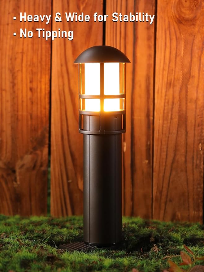 LEONLITE 12-Pack 5CCT Low Voltage Landscape Pathway Lights 3W Landscape Lighting 12-24V LED Bollard Path Lights Wired CRI 90+ Aluminum Pathway Lighting for Walkway Yard Garden, ETL Listed, 1800-5000K