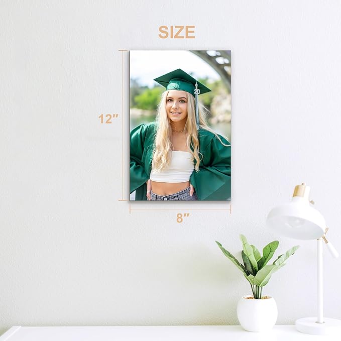 Custom Graduation Canvas Prints with Your Photos,Graduation Decorations, Personalized Graduation Canvas Wall Art Gifts Idea for Daughter, Son, Sibling or Friend (8" X 12")