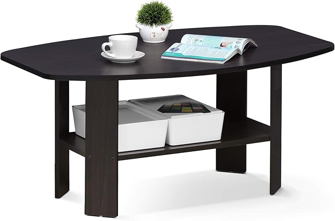 Furinno Simple Design Coffee Table, Dark Walnut