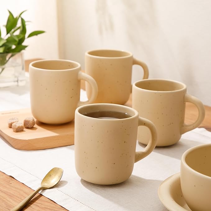 Bloomhouse Corsica Clay 4 Piece Mug Set - Cappuccino Cream