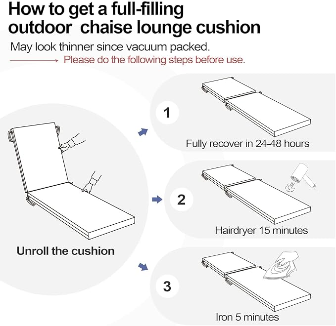 Crestlive Products Chaise Lounge Cushions Outdoor Set of 2, 80x23x3 Inch, Waterproof & 3-Year Fade Resistant Lounge Chair Cushions for Outdoor Furniture, Patio Cushions for Pool, Lawn, Light Gray