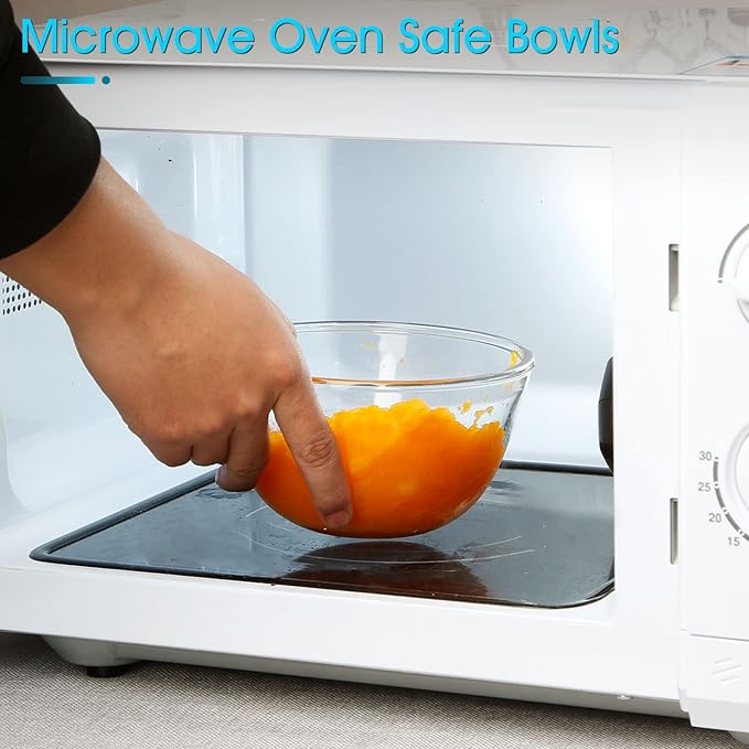 NUTRIUPS Glass Bowls Set Cereal Bowl Glass Salad Bowls Small Bowl for Kitchen (24oz-set of 3)