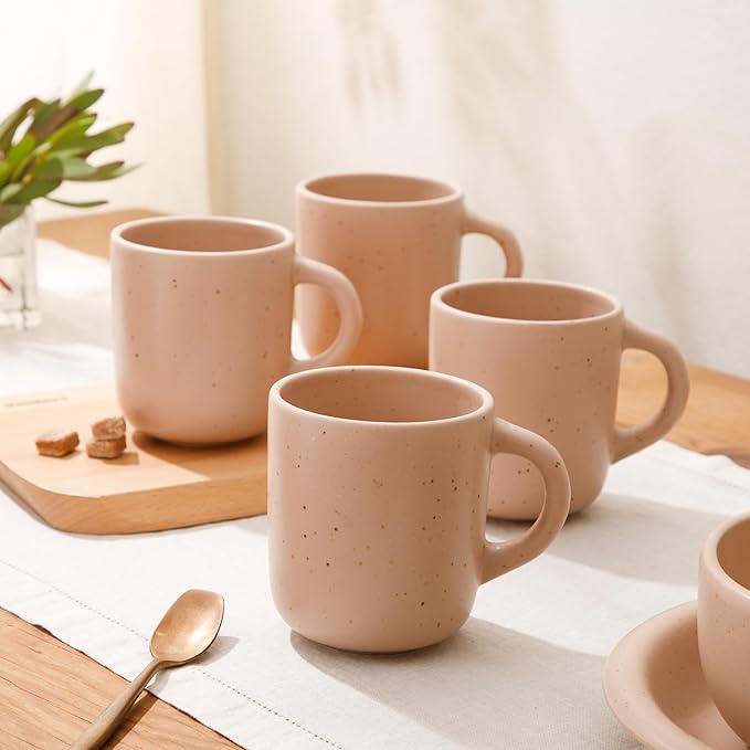 Bloomhouse Corsica Clay 4 Piece Mug Set - Prosecco Blush Pink