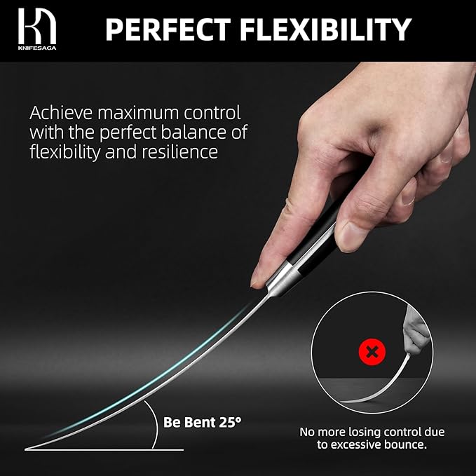 Boning Knife 6 inch for kitchen, Japanese Razor Sharp Fillet Knife High Carbon Stainless Steel, Professional Meat Cutting Knife with Ergonomic Handle, Time-saving Deboning Knife