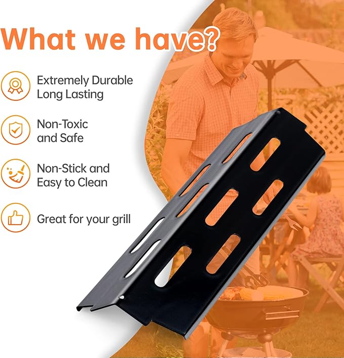 Porcelain-Enameled Grill Flavorizer Bar Heat Plates with 2 Pack Stainless Steel Cooking Grates Grill Replacement Parts for Weber Genesis II 300 Series E-310 E-315 E-330 E-335 S-310 S-335