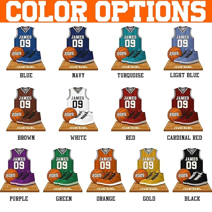 Famitrendz Custom Basketball Christmas Ornaments 2025, Custom Name Basketball Acrylic Christmas Tree Decorations, 2D Flat Baller Ornaments for Tree 04