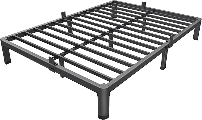 MAF 10 Inch Full Size Metal Platform Bed Frame with Round Corner Legs, 3000 LBS Heavy Duty Steel Slats Support, Noise Free, No Box Spring Needed, Easy Assembly