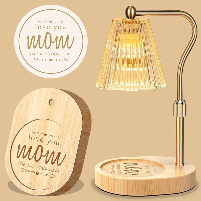 Candle Warmer Lamp with Timer and Dimmer, Candle Warmer Adjustable Height for Mom Birthday Gifts, Electric Wax Melt Warmer for Scented Jar Candles Home Decor