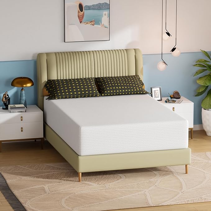 PayLessHere 14 Inch Full Mattress Base Foam Mattress,Removable Soft Cover,Bunk Bed, Trundle, Daybed,White，Fiberglass Free