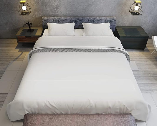 1000 TC Embroidered Duvet Cover Oversized King Size Set 100% Egyptian Cotton - Luxurious 1 Comforter Cover 2 Pillow Shams - 3 PC Quilt Cover Hotel Quality Bedding (Silver & Black)