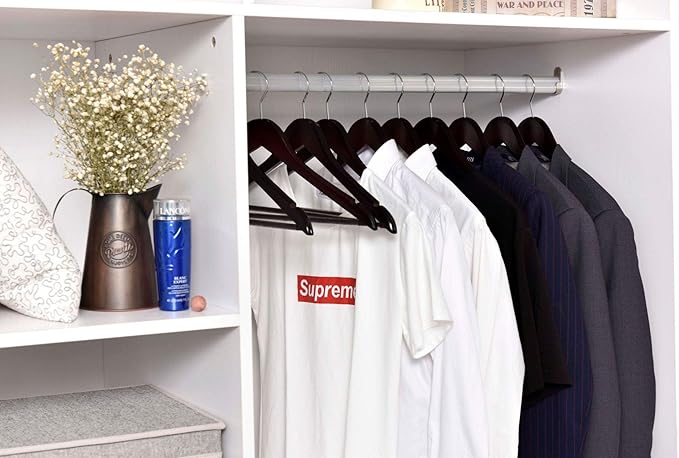 Quality Wooden Hangers - Slightly Curved, 20 Pack Sets - Mahogany Color Wood Coat Hangers with Chrome Hooks - Heavy-Duty for Clothes, Jackets, Shirts, Pants, Suits