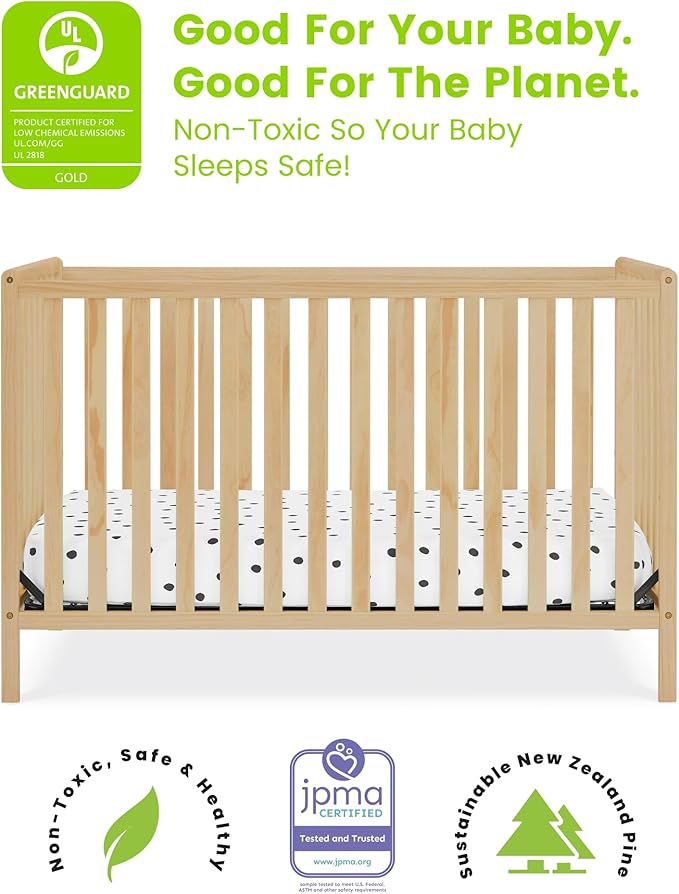 Delta Children Heartland 4-in-1 Convertible Crib, Natural