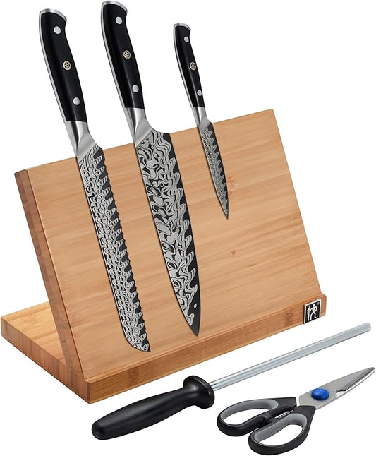 Henckels Compass Damascus 6-pc Magnetic Easel Damascus Knife Set