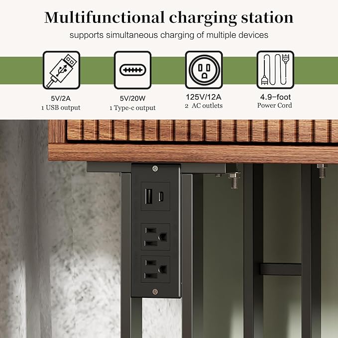 Large Vanity Desk with 3 Color Touch Screen Dimming Mirror, Vanity Desk with Charging Station, Modern Retractable Makeup Dressing Table, Makeup Table With storage shelves and 5 Sliding Drawers, Walnut