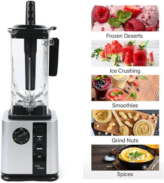 DNYSYSJ 2200W Countertop Blender Kitchen Smoothie Blender Food Mixer 6 Blades for Shakes Crushing Ice Frozen Dessert Soup with 2.2L Container