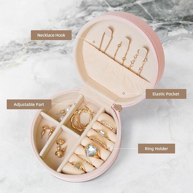 Personalized Jewelry Box Gifts for Women - Custom Jewelry Organizer with Image Text Logo - Customized Travel Leather Jewelry Case for Mom Wife Wedding Girls