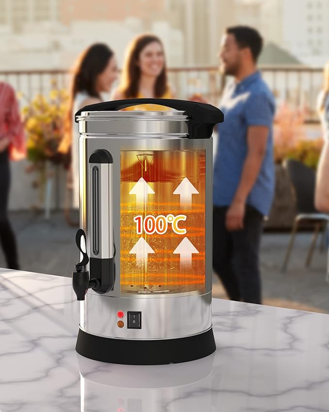 Coffee Urn 120 Cup, Stainless Steel Commercial Coffee Maker 18L/4.8 Gal Electric Hot Beverage Dispenser Large Hot Water Dispenser Coffee Dispenser Hot Water Urn For Business, Catering, Party