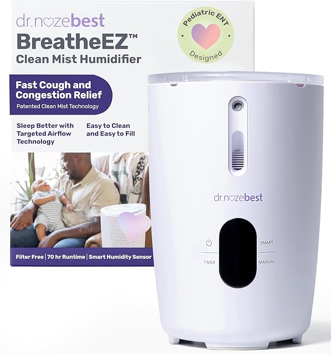 Dr. Noze Best | BreatheEZ - Humidifier | Pediatric ENT-Designed Baby Care | Targeted Humidity | No Standing Water | Clean Mist Humidifier