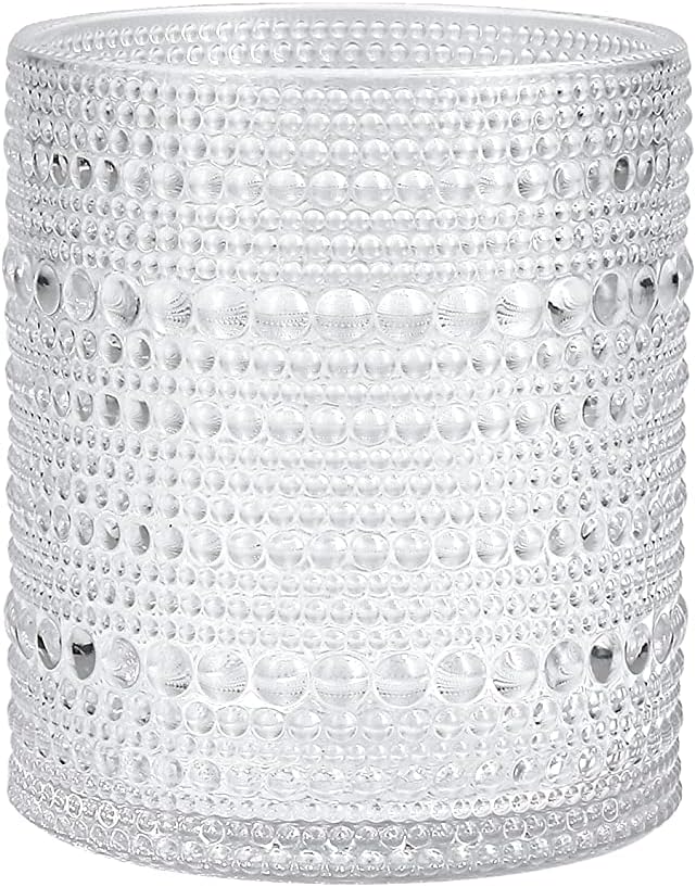 Fortessa Orbetto Outdoor Hobnail Plastic Drinkware Collection, DOF Beverage Cocktail Glass 4 Pack, 10.5 Ounce, Clear