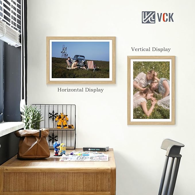 VCK 16x24 Poster Frame Set of 4 - Oak, Gallery-Quality Wood Picture Frames, 1.1-Inch Wide Border, Polished Plexiglass, Vertical or Horizontal Wall Display for Photo/Art/Prints, Natural Oak