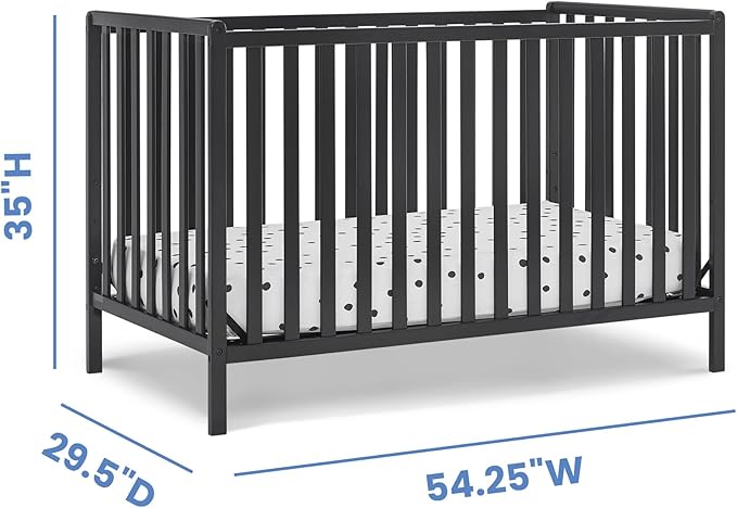 Delta Children Heartland 4-in-1 Convertible Crib, Black