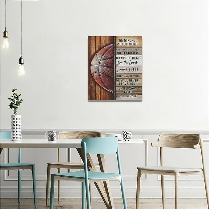 Banonaty Basketball Wall Art - Inspirational Quotes Canvas Prints - Gifts for Coach, Player - Home Decorations for Boys Room, Gym, Living Room, Bedroom - 20"x24"
