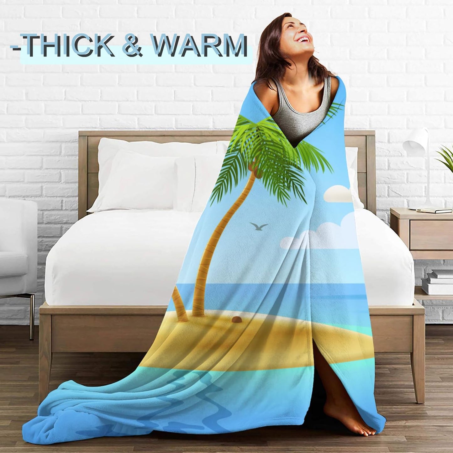 ainori Christmas Decorative Blanket, Gnome Reindeer Snowman Snowflake Print Throw Decoration, Soft Flannel Winter Blankets for Couch Bed Sofa, Holiday Home Decor, Xmas Festival Gifts 50x60 Inch