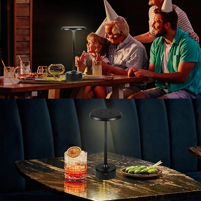 Small Table Lamp With 5200mah Battery - Rechargeable Desk Lamp For Cozy Nights, Usb-C Fast Charging & Stepless Dimming, Cordless Table Lamp With 3 Lighting Modes For Bedroom, Office & Travel(Black)