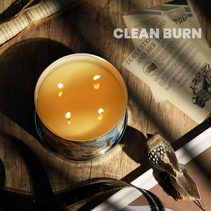 4-Wick Scented Candle - 18oz Soy Wax Blend Candle Over 50Hrs Long-Lasting Fragrance, Home Decor and Housewarming Gifts, Amalfi Lemon