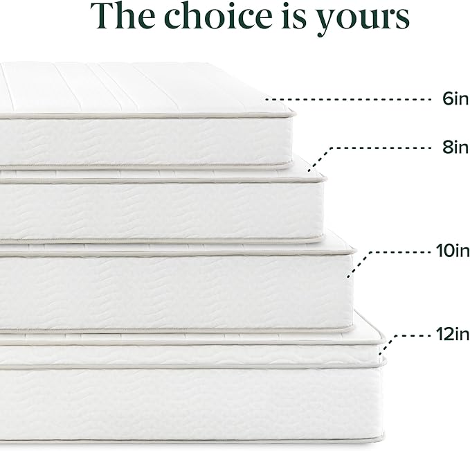 ZINUS 12 Inch Foam and Spring Hybrid Mattress [New Version], Twin, Fiberglass Free, Medium Firmness, Durable Support, Certified Safe Foams & Fabric, Mattress in A Box