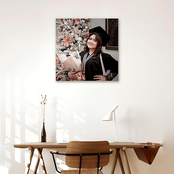 Custom Graduation Canvas Prints with Your Photos,Graduation Decorations, Personalized Graduation Canvas Wall Art Gifts Idea for Daughter, Son, Sibling or Friend (16" X 16")