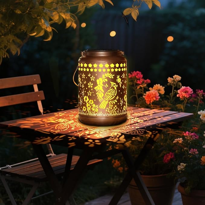 Solar Lanterns Outdoor Cardinal Lantern Garden Decor Waterproof Decor Light Hanging Solar Lights Yard Decor,Gifts for Women Gifts for Mom Gifts for Grandma