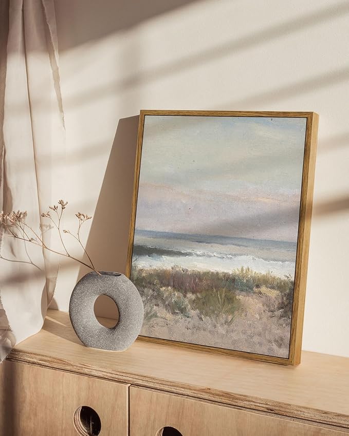 InSimSea Framed Wall Art for Living Room Decor Classical Coastal Scenery Bathroom Pictures Wall Decorations Farmhouse Kitchen Office Bathroom Art Wall Decor 11x14in