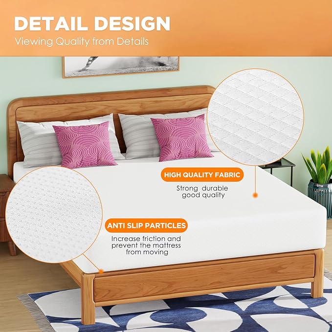 PayLessHere 12 Inch Gel Memory Foam Mattress Medium Firm Mattresses CertiPUR-US Certified Bed-in-a-Box Pressure Relieving California King Size,Fiberglass Free，White