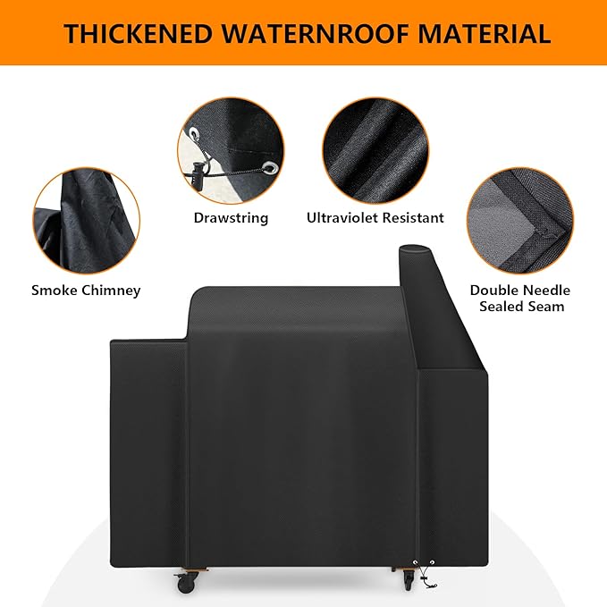 Grill Cover for Pit Boss Savannah Onyx Edition Pellet Grill,All-Weather Outdoor Heavy Duty 600D Waterproof Pitboss PB1500NX Smoker Cover for Pit Boss Savannah Onyx 1500 Pellet Grill,Black