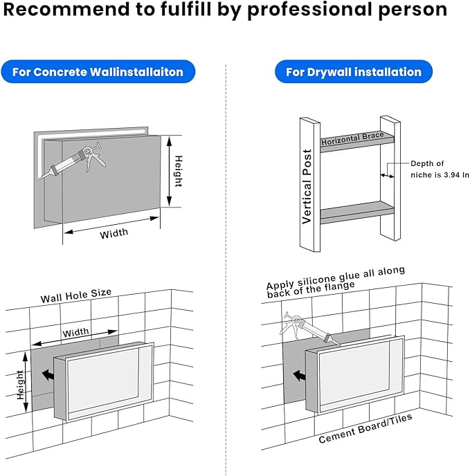 POPFLY 12"x30"x4" Dark Grey Shower Niche, 3 Layer Stainless Steel Recessed Shelf, No Tile Needed Recessed Storage Wall Niche for Bathroom/Laundry Room