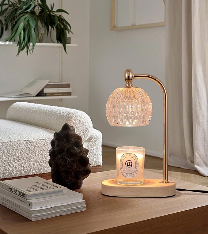 Candle Warmer Lamp with Timer and Dimmer,Flameless Electric Wax Melt Warmer for Jar Candles With 2 Bulbs,House Warming Gifts,Mother's Day/Birthday/Christmas Gifts For Mom/Wife,Home Decor Lamp