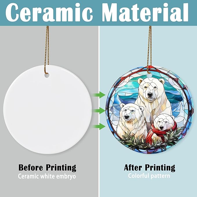 Christmas Ornament, Three Polar Bear Ornament, Christmas Decorations for Tree, Heirloom Keepsake, Gift Idea