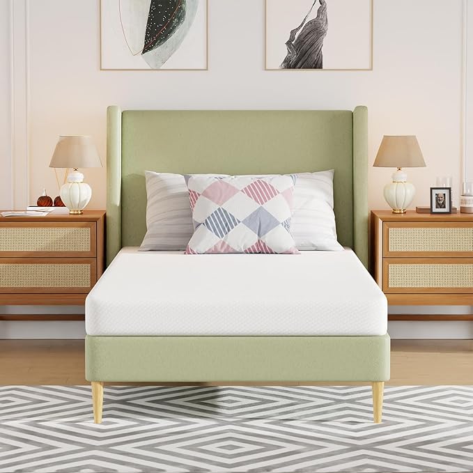 PayLessHere 5 Inch Gel Memory Foam Mattress Medium Firm Mattresses CertiPUR-US Certified Bed-in-a-Box Pressure Relieving Twin XL Size,Fiberglass Free，White