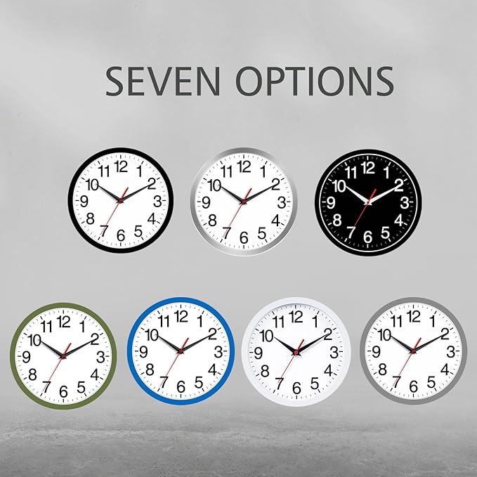 Wall Clock Modern 8 Inch Battery Operated Silent Non Ticking Small Analog Clock Decorative for Bedroom Kitchen Bathroom Office Home