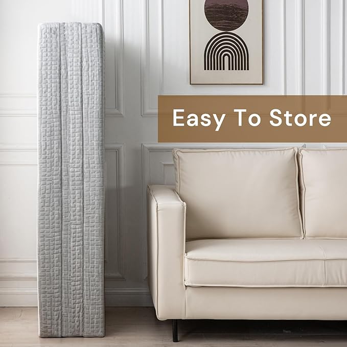 Foldable Mattress, 3 Inch Memory Foam Guest Floor Mat, Tri Folding Portable Mattress for Living Room/Camping, Washable Cover, Non-Slip Design, Twin XL Grey (Size: 38" L x 80" W x 3" Th)